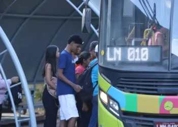 Ônibus do transporte coletivo de Palmas — Foto: Djavan Barbosa/TV Anhanguera
