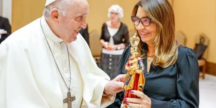 A primeira-dama brasileira teve três encontros com o Papa Francisco • Ricardo Stuckert/PR