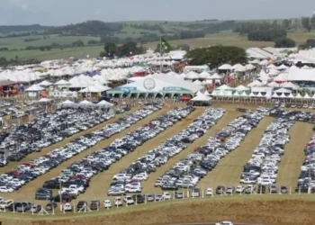 Vista aérea da Agrishow, a maior feira de agronegócio da América Latina • Reprodução: Instagram