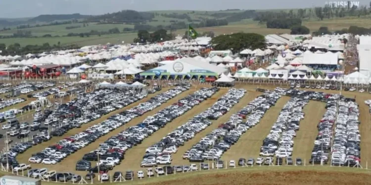 Vista aérea da Agrishow, a maior feira de agronegócio da América Latina • Reprodução: Instagram