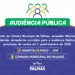 Câmara Municipal de Palmas realizará audiência pública para prestação de contas do 1º quadrimestre de 2025