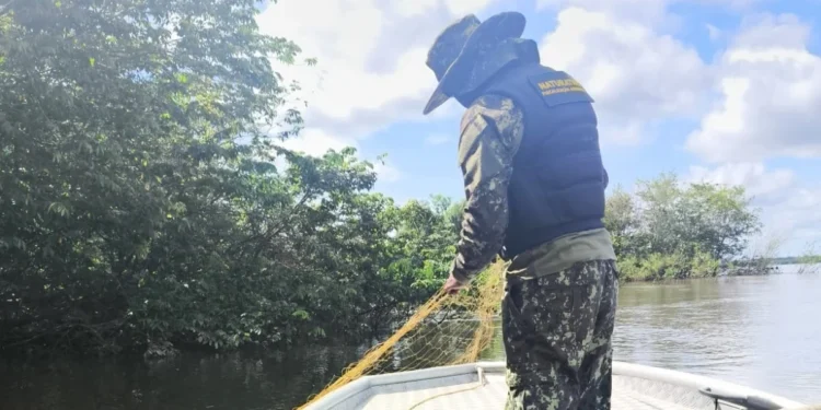 Fiscalização do Naturatins apreende mais de mil metros de redes de pesca no Bico do Papagaio