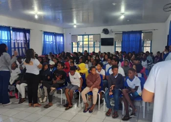 A palestra foi realizada na Escola Estadual Silva Dourado - Divulgação PCTO