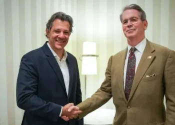 Fernando Haddad e Scott Bessent em encontro nos EUA • Diogo Zacarias/MF
