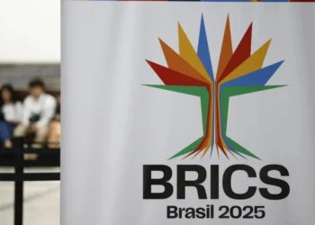 Rio de Janeiro (RJ), 26/04/2025 – Símbolo da Reunião de Chanceleres da Presidência Brasileira do BRICS • Fernando Frazão/Agência Brasil