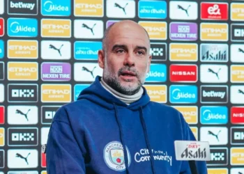 Pep Guardiola, técnico do Manchester City • Divulgação/Manchester City
