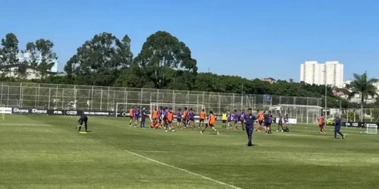 Corinthians: Memphis e Matheuzinho trabalham com fisioterapia no campo