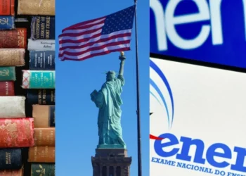 MEC pretende lançar plataforma com livros e cursos de idiomas gratuitos, além de informações sobre o Enem • Ed Robertson/Unsplash, Suzi Kim/Unsplash e Luis Lima Jr/Fotoarena/Estadão Conteúdo