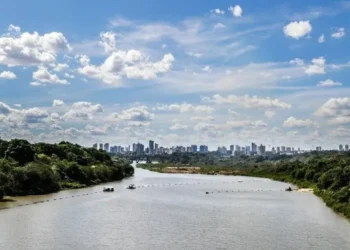 Vista da cidade de Teresina a partir da margem do Rio Poti • Reprodução/Prefeitura de Teresina