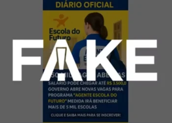É #FAKE anúncio que promete 150 mil vagas de agentes escolar — Foto: Reprodução