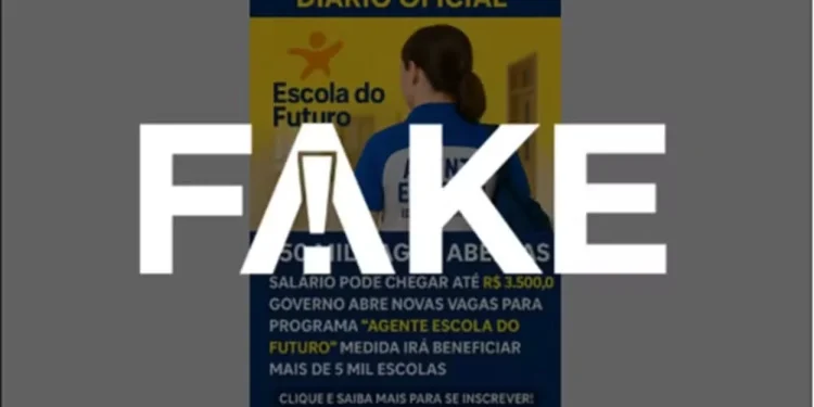 É #FAKE anúncio que promete 150 mil vagas de agente escolar e imita site do MEC