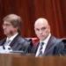 O ministro Alexandre de Moraes, do Supremo Tribunal Federal (STF) e ao fundo o procurador-geral da República, Paulo Gonet • Antonio Augusto/Secom/TSE