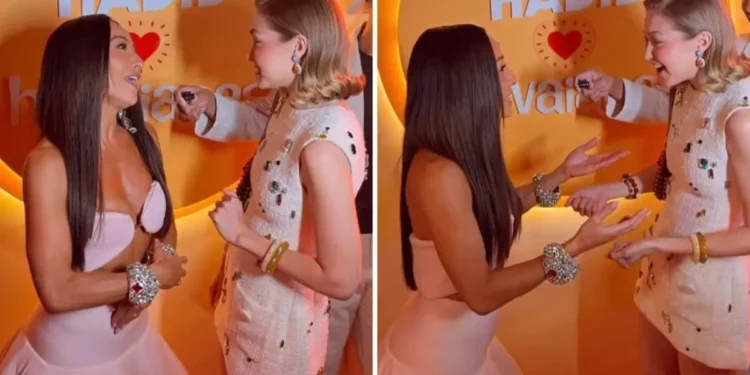 Sabrina Sato mostra encontro com Gigi Hadid em Nova York