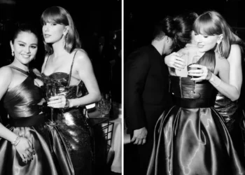 Selena Gomez e Taylor Swift durante Globo de Ouro 2024 • Reprodução/Globo de Ouro/X