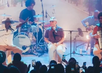 Jota.pê, João Gomes e Mestrinho em apresentação do disco "Dominguinho" • Reprodução/Instagram