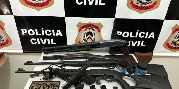 Polícia Civil do Tocantins apreende armas de fogo e prende suspeito ligado à morte do filho de ex-prefeito de Lagoa da Confusão