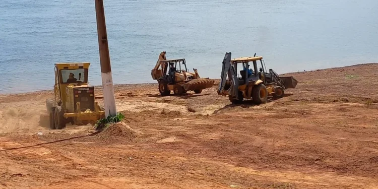 Estrutura da Praia Pôr do Sol em Tocantínia começa ser preparada