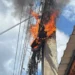 Emaranhado de fios em rede pega fogo em Miracema