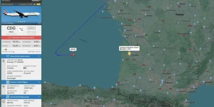 Voo AF460, origem Paris (CDG) e destino São Paulo (GRU) • Flightradar24