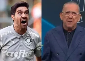 Galvão Bueno critica Abel Ferreira por empurrão em cinegrafista • Reprodução/Instagram