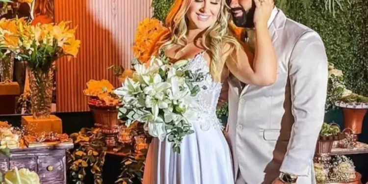 Patrícia Leitte e o marido, Lucas Teixeira • Reprodução/Instagram