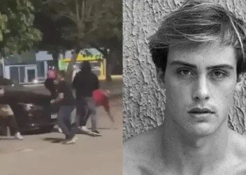 Vídeo mostrou momento da agressão em saída de casa noturna • Reprodução