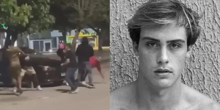 Vídeo mostrou momento da agressão em saída de casa noturna • Reprodução