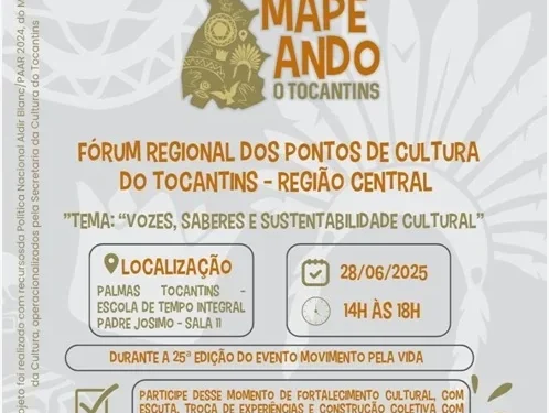 Fórum regional dos pontos de cultura do Tocantins reunirá coletivos e mestres culturais em palmas no dia 28 de junho