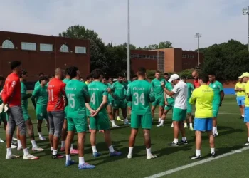 Elenco do Palmeiras durante treino na Universidade da Carolina do Norte — Foto: Cesar Greco