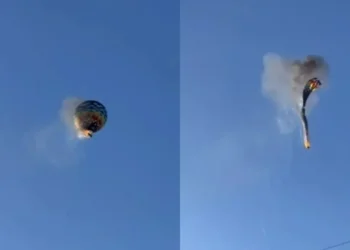 Balão pegou fogo no ar e deixou quatro mortos • Reprodução/Redes sociais