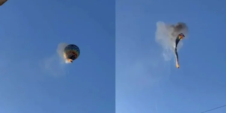 Balão pega fogo no ar, cai e deixa mortos em Santa Catarina