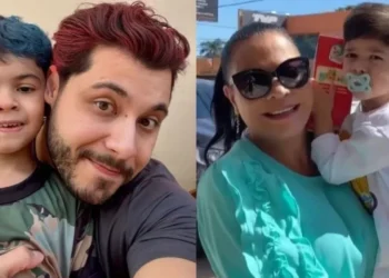 Léo é filho de Murilo Huff com a cantora Marília Mendonça e mora com a avó materna • Instagram/Murilo Huff | Instagram/Ruth Moreira