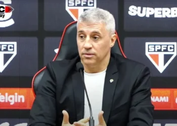 Hernán Crespo foi apresentado no São Paulo • Foto: Reprodução/ SPFC TV