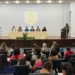 Abertura do evento contou com a presença de autoridades como o promotor de Justiça de Palmas, Dr. André Ricardo Fonseca e do comandante da Polícia Militar do Tocantins, Coronel Márcio Antonio Barbosa e Barbosa e da palestrante da Secretaria da Cidadania e Justiça, Talyta Borges Lima Cardoso . Foto: Gabriel Martins/Governo do Tocantis