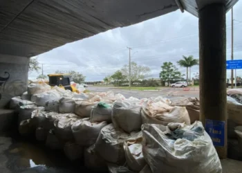 Os trabalhos foram iniciados na comporta 12, na região do 4º Distrito, que está sendo fechada com sacos de areia e cimento de uma tonelada cada, além do uso de argila compactada. • CNN