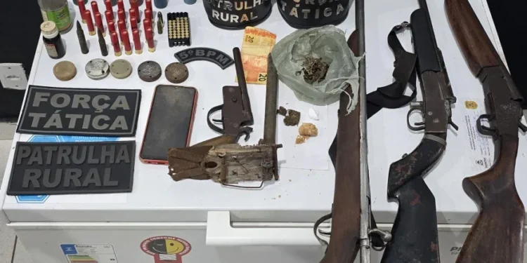 PMTO prende homem e apreende armas, munições e drogas na zona rural de Porto Nacional