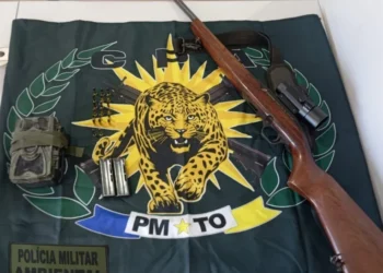 O suspeito alegou que utilizava o rifle para matar pássaros