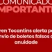 Coren Tocantins alerta para envio de boletos falsos de anuidade