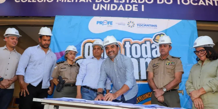 Com investimento de R$ 3 milhões, governador Wanderlei Barbosa assina Ordem de Serviço para reforma do Colégio Militar de Palmas