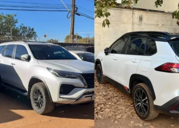Veículos apreendidos durante cumprimento de mandados da Operação Paper Ox - Foto: Divulgação PC/TO