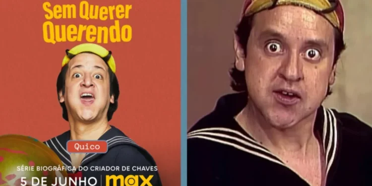 Juan Lecanda como intérprete de Quico em "Chespirito" • Reprodução/HBO Max/Televisa