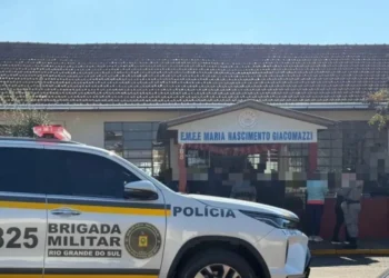 Ataque ocorreu na scola Municipal de Ensino Fundamental Maria Nascimento Giacomazzi, no município de Estação (RS) • Diego Camargo/Portal Tchê