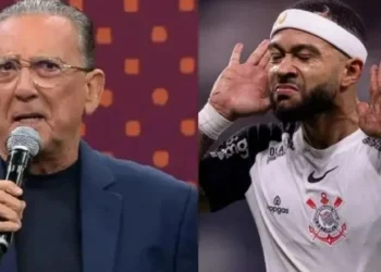 Galvão Bueno analisa cartão amarelo levado por Memphis contra o Red Bull Bragantino • Reprodução/Instagram