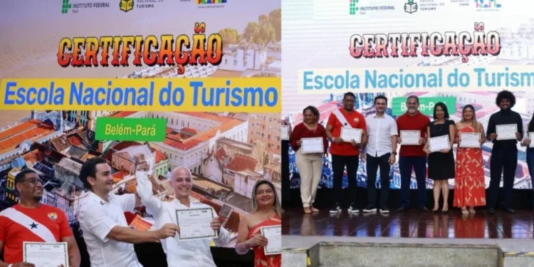 Cerimônia de certificação ocorreu na última quinta-feira (10) a reuniu autoridades, alunos e representantes do setor no Espaço São José Liberto, e contou com a presença do ministro do Turismo, Celso Sabino • Divulgação