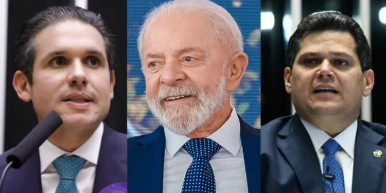 Da esquerda para a direita: Hugo Motta (Republicanos-PB), presidente da Câmara dos Deputados, Luiz Inácio Lula da Silva (PT), presidente da República, e Davi Alcolumbre (União-AP) • Mário Agra/Câmara dos Deputados | Ricardo Stuckert / PR | Marcos Oliveira/Agência Senado
