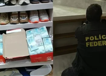 Operação contra tráfico localiza dinheiro em espécie em caixas de sapato • Divulgação/Polícia Federal