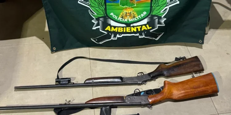 armamento apreendido na Operação Enerpeixe. - Foto: Ascom BPMA