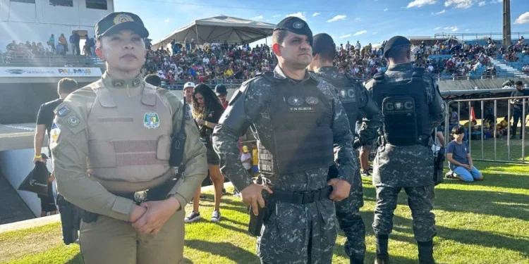 PMTO garantindo a segurança no 7º Futebol Solidário em Palmas. - Foto: Ascom 1° BPM