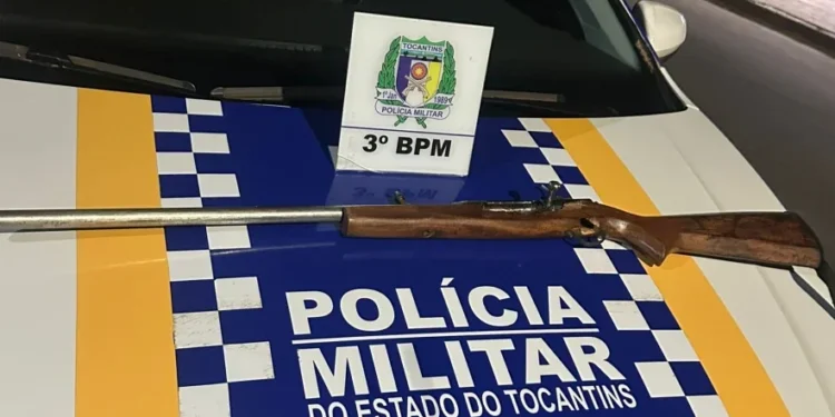 Armamento calibre .28 foi apreendida pela equipe do 3º BPM - Foto: Ascom 3º BPM