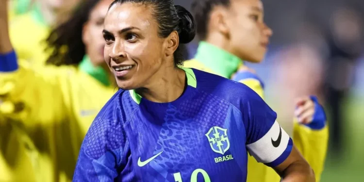 Marta durante amistoso da Seleção Brasileira contra o Japão  • Divulgação/CBF